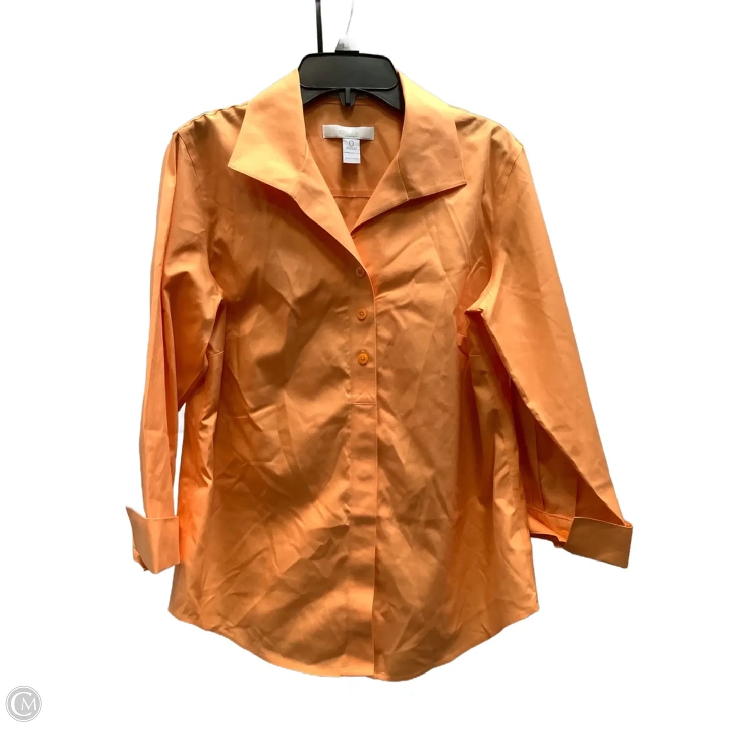 Top Long Sleeve By Chicos In Orange, Size: S