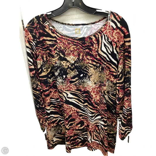 Top Long Sleeve By Anne Klein In Multi-colored, Size: 1x