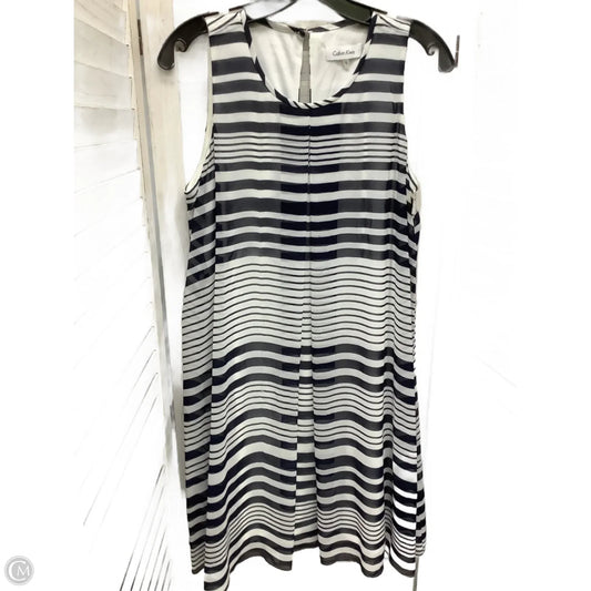 Dress Casual Midi By Calvin Klein In Striped Pattern, Size: 12