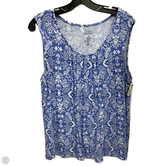 Top Sleeveless By Croft And Barrow In Blue, Size: Xl