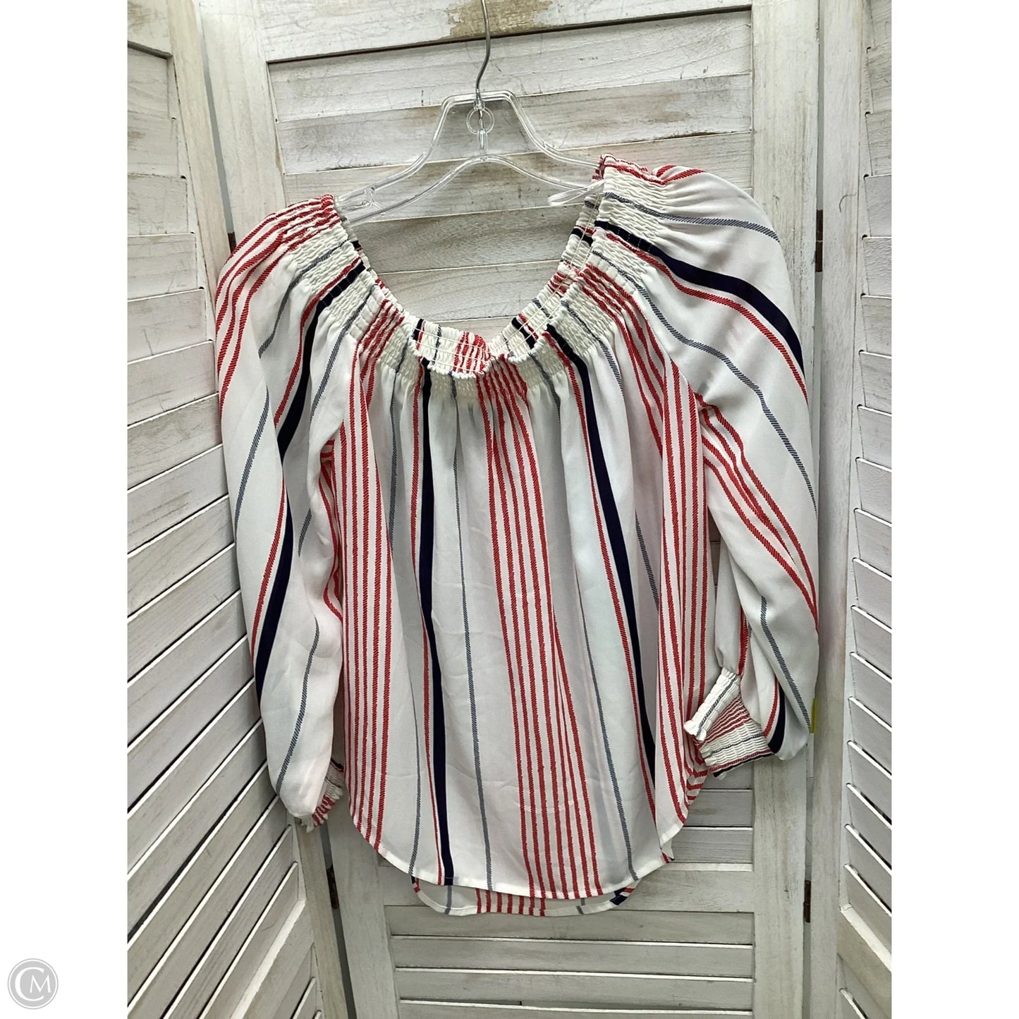 Top Long Sleeve By Express In Striped Pattern, Size: M
