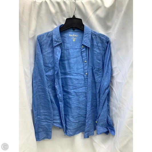 Top Long Sleeve Designer By Lilly Pulitzer In Blue Denim, Size: S