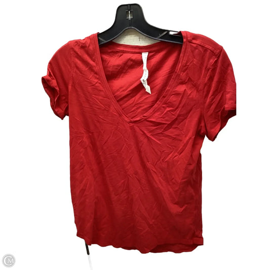 Top Short Sleeve By Lululemon In Red, Size: 4