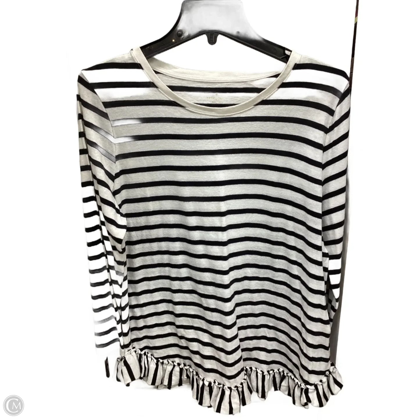 Top Long Sleeve Designer By Kate Spade In Striped Pattern, Size: Xl