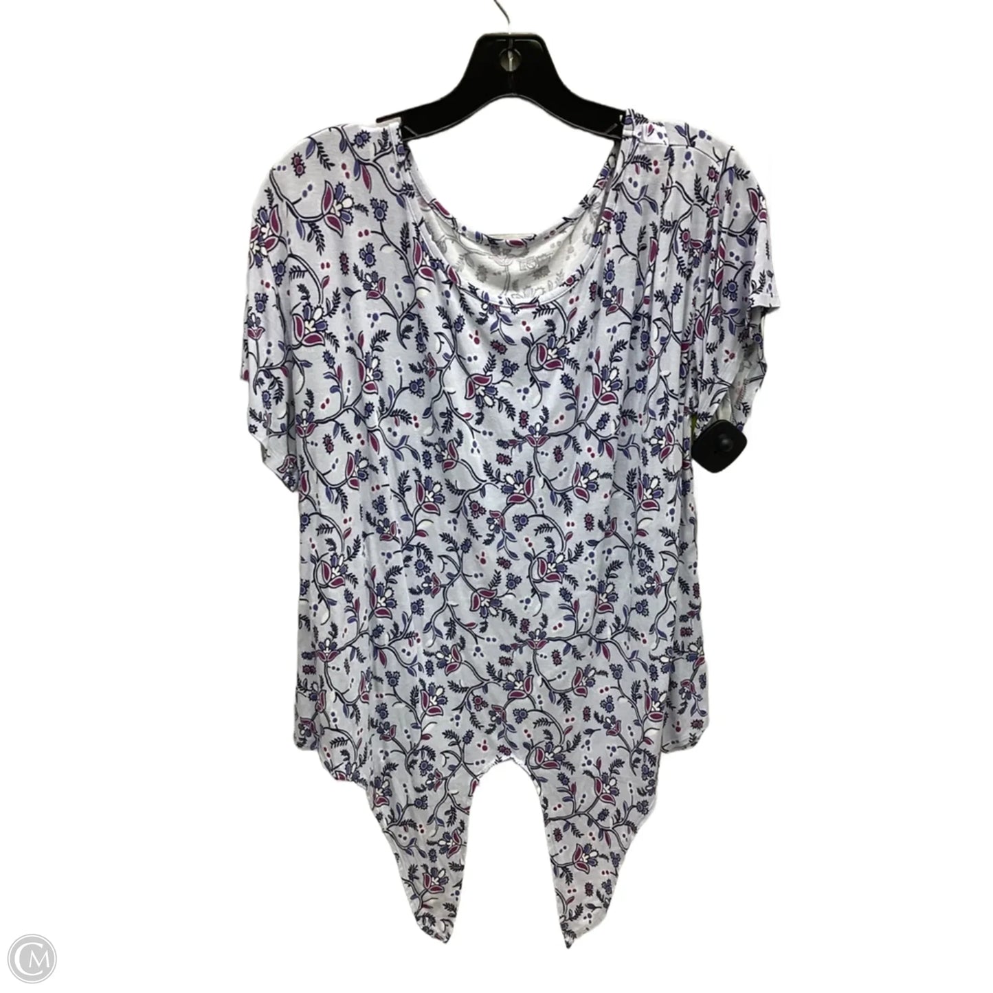 Top Short Sleeve By Loft In Paisley Print, Size: Xl