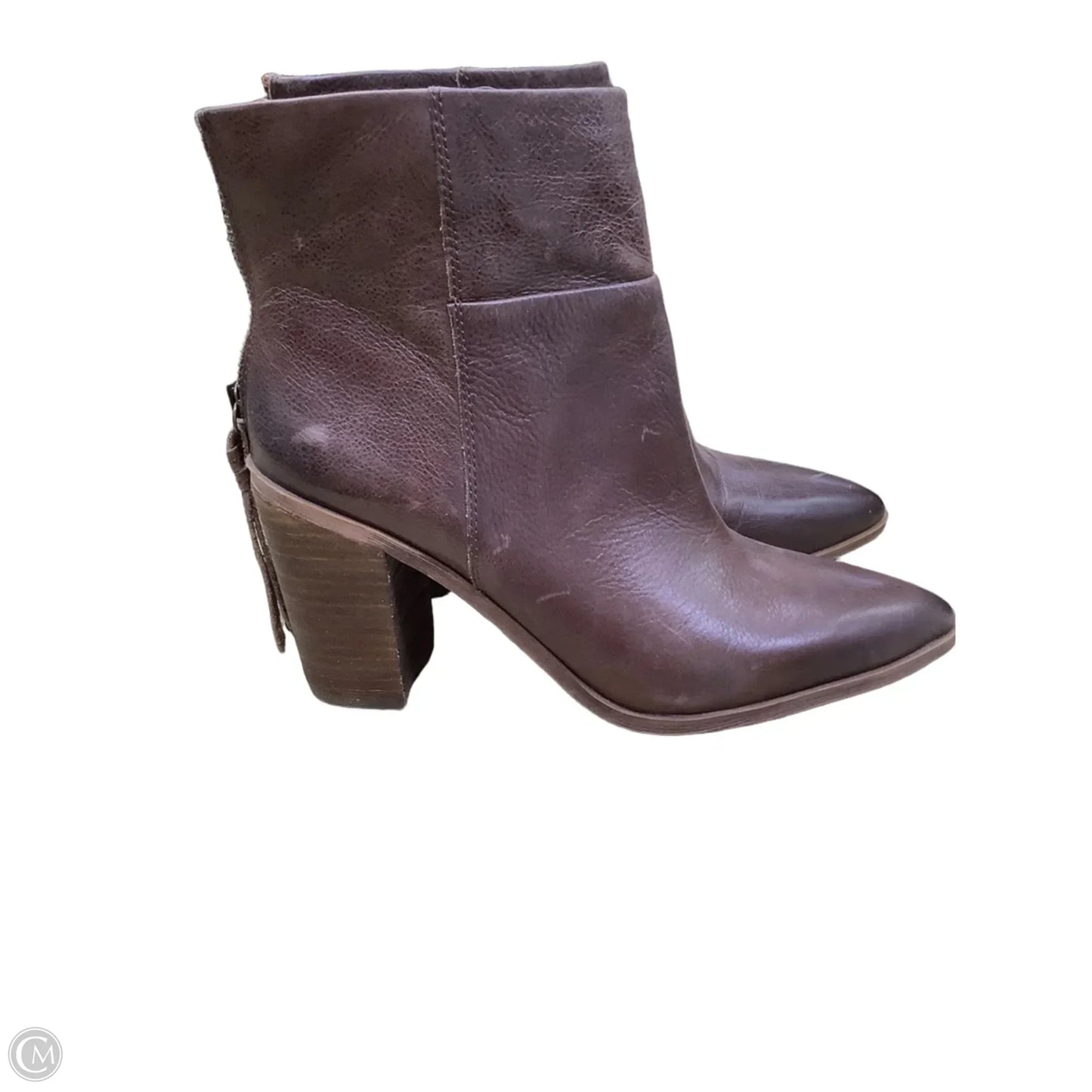 Boots Ankle Heels By Franco Sarto In Brown, Size: 9