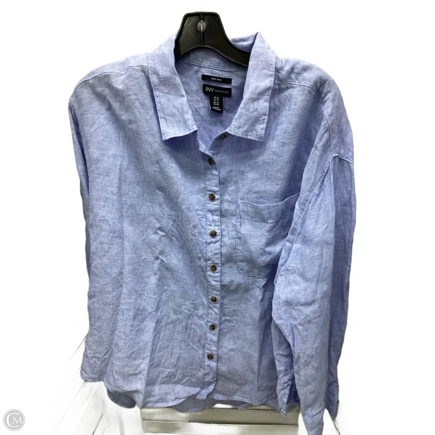 Top Long Sleeve By Jones New York In Blue, Size: 1x