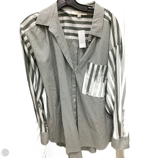 Top Long Sleeve By Loft In Striped Pattern, Size: L