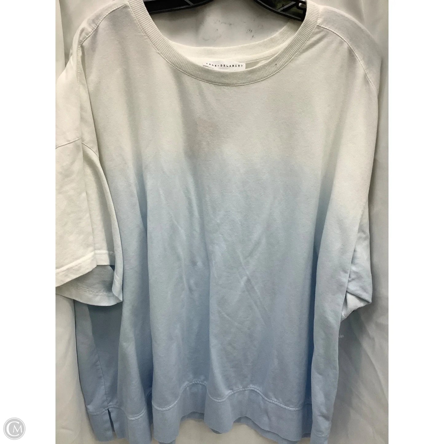 Top Short Sleeve By Jane And Delancey In Blue & White, Size: 3x