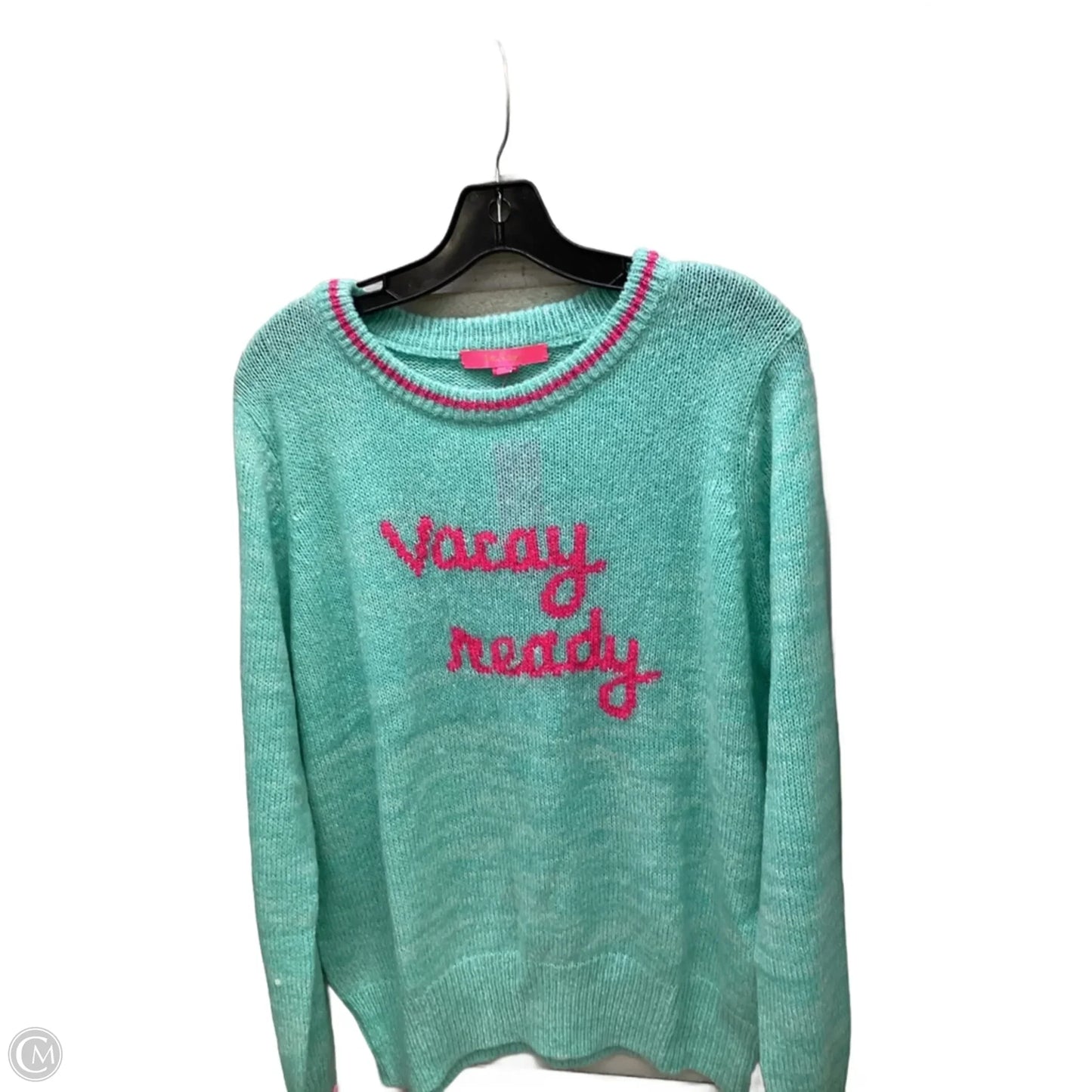 Sweater Cardigan Designer By Lilly Pulitzer In Blue & Pink, Size: Xl