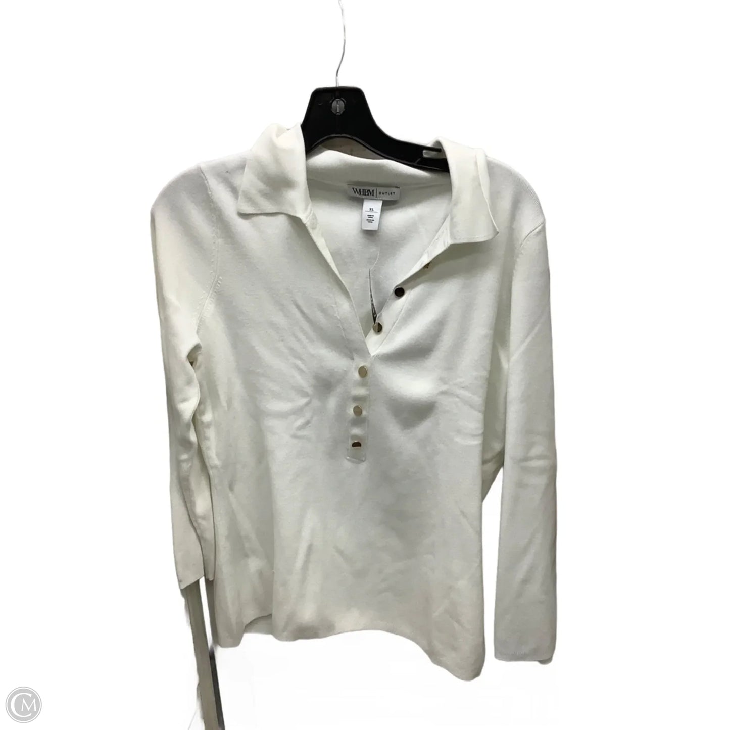 Top Long Sleeve By White House Black Market In White, Size: Xl