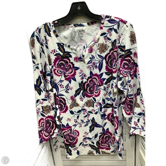 Top Long Sleeve By Chicos In Multi-colored, Size: Xl
