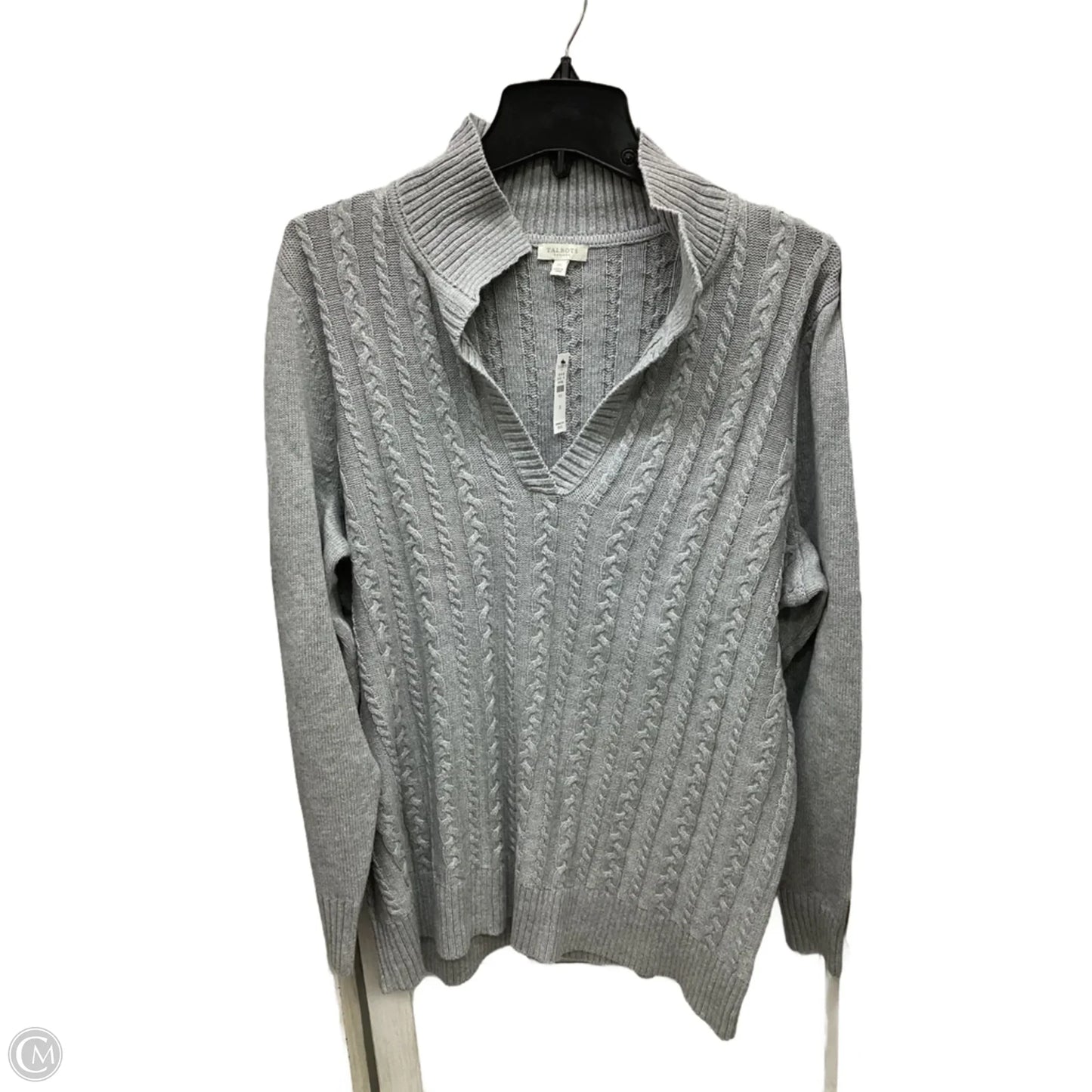 Sweater By Talbots In Grey, Size: 1x