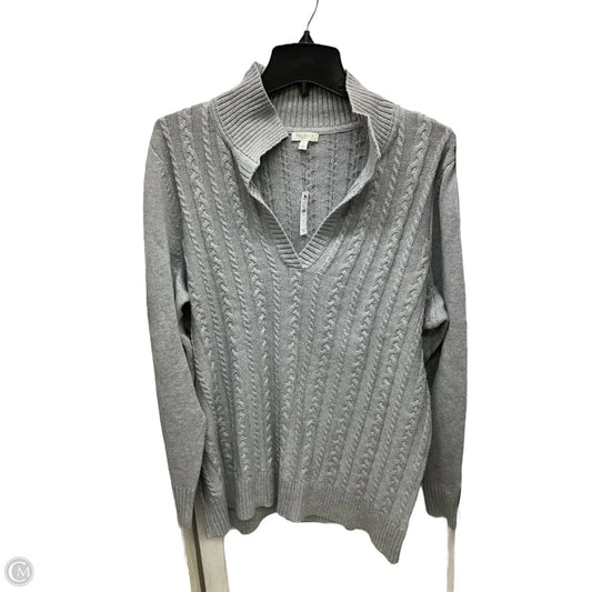 Sweater By Talbots In Grey, Size: 1x