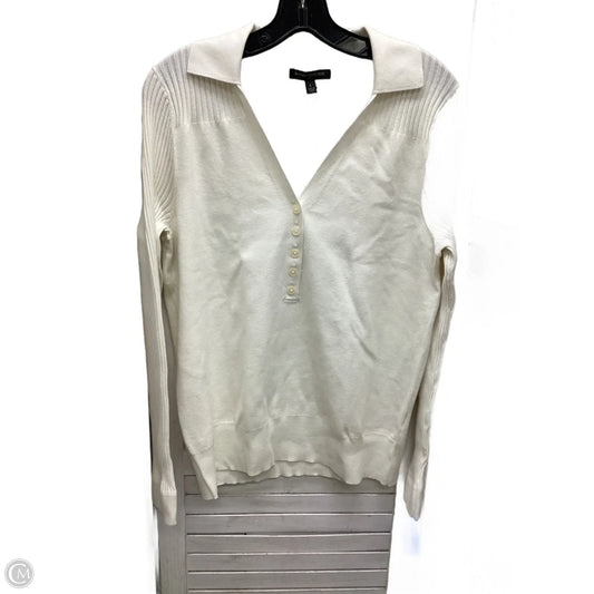 Top Long Sleeve By Banana Republic In Ivory, Size: L
