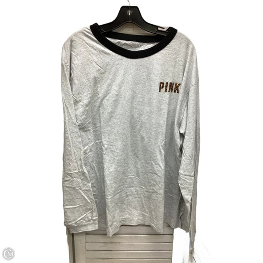 Top Long Sleeve By Pink In Grey, Size: Xxl