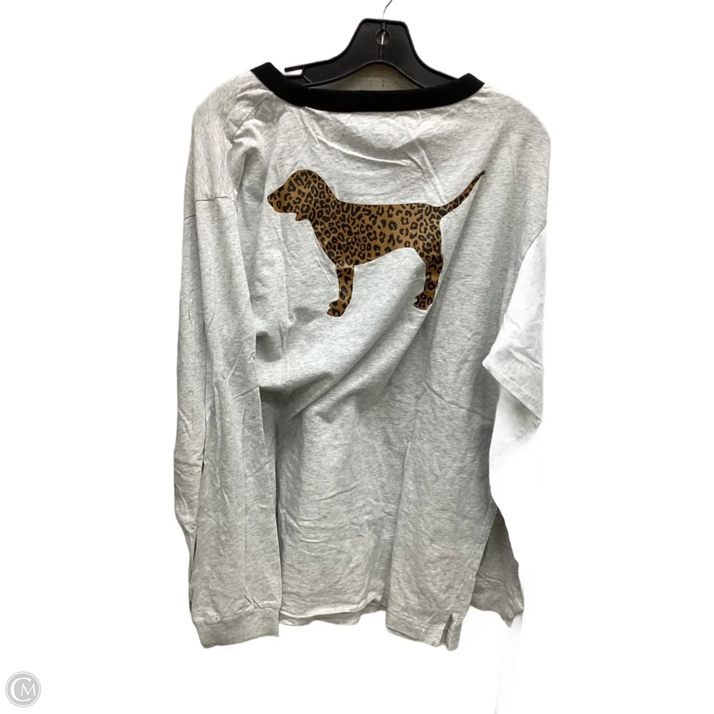 Top Long Sleeve By Pink In Grey, Size: Xxl