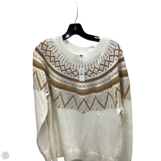 Sweater By Talbots In Brown & White, Size: Xl