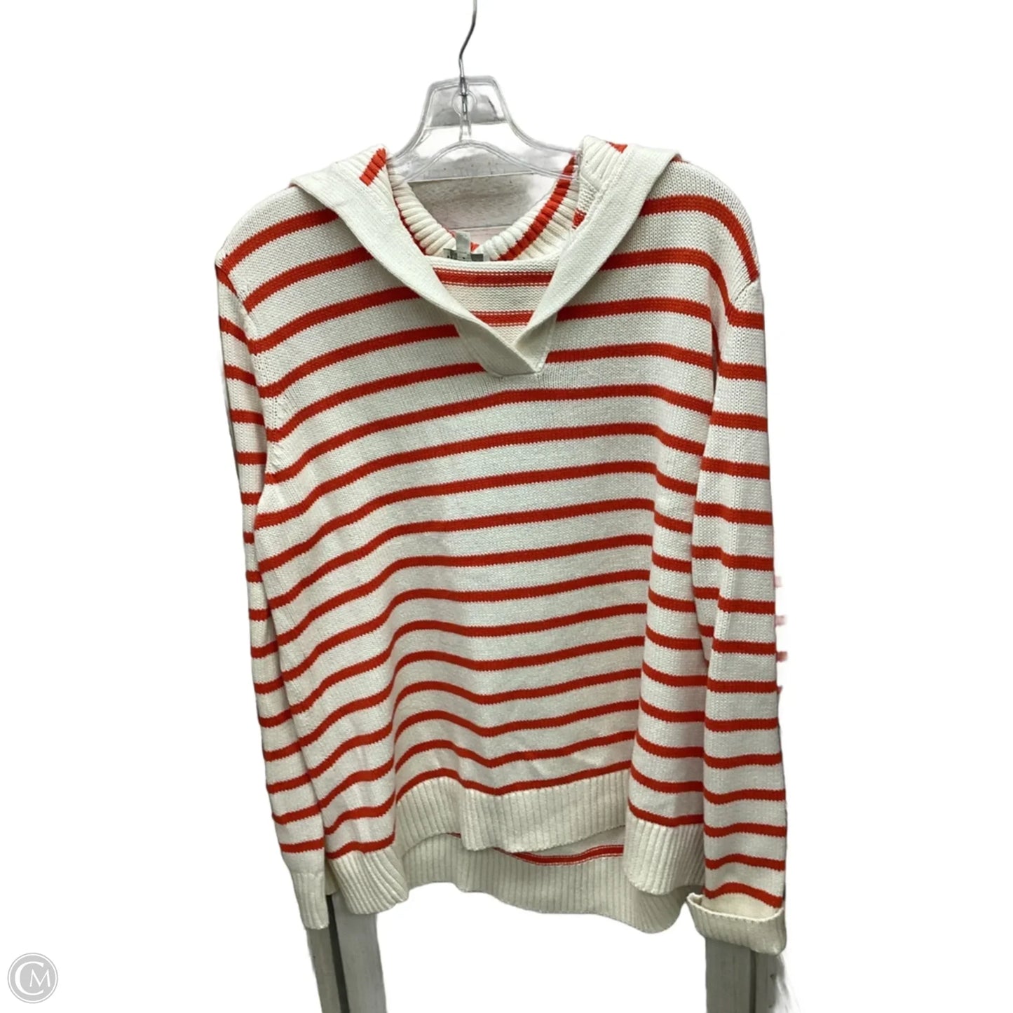 Sweater By Talbots In Orange & White, Size: Xl