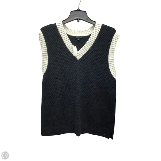 Vest Sweater By Talbots In Black & White, Size: Xl