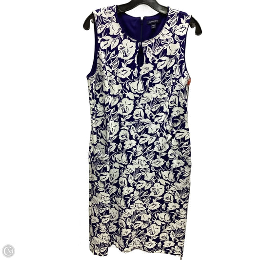 Dress Casual Midi By Lands End In Blue & White, Size: 10