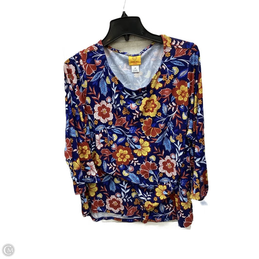 Top 3/4 Sleeve By Ruby Rd In Multi-colored, Size: 2x