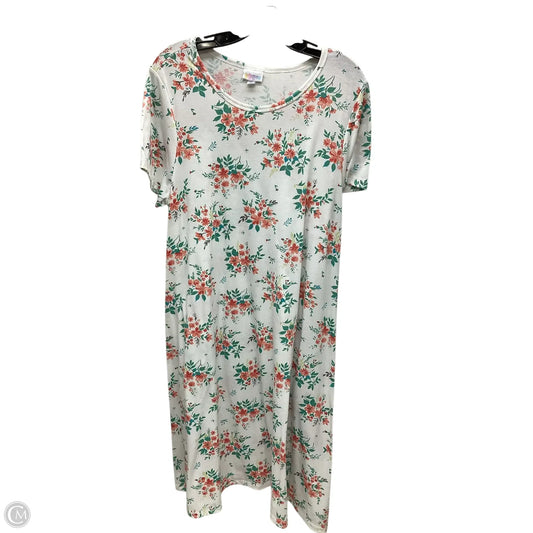 Dress Casual Midi By Lularoe In Floral Print, Size: Xl