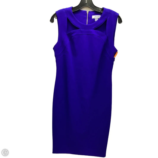 Dress Casual Midi By Calvin Klein In Blue, Size: 10