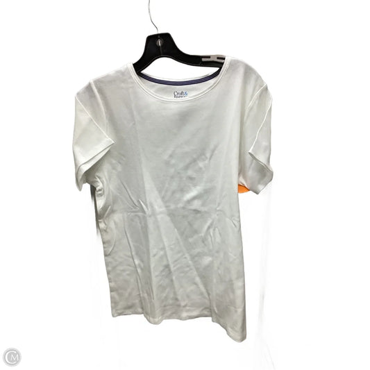 Top Short Sleeve By Croft And Barrow In White, Size: Xl