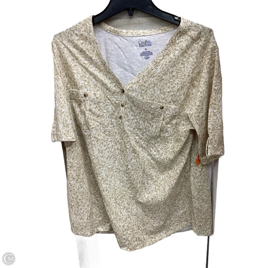 Top Short Sleeve By Croft And Barrow In Brown & Cream, Size: Xl