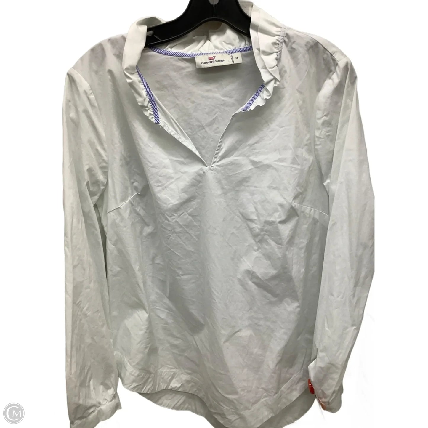 Top Long Sleeve By Vineyard Vines In White, Size: M