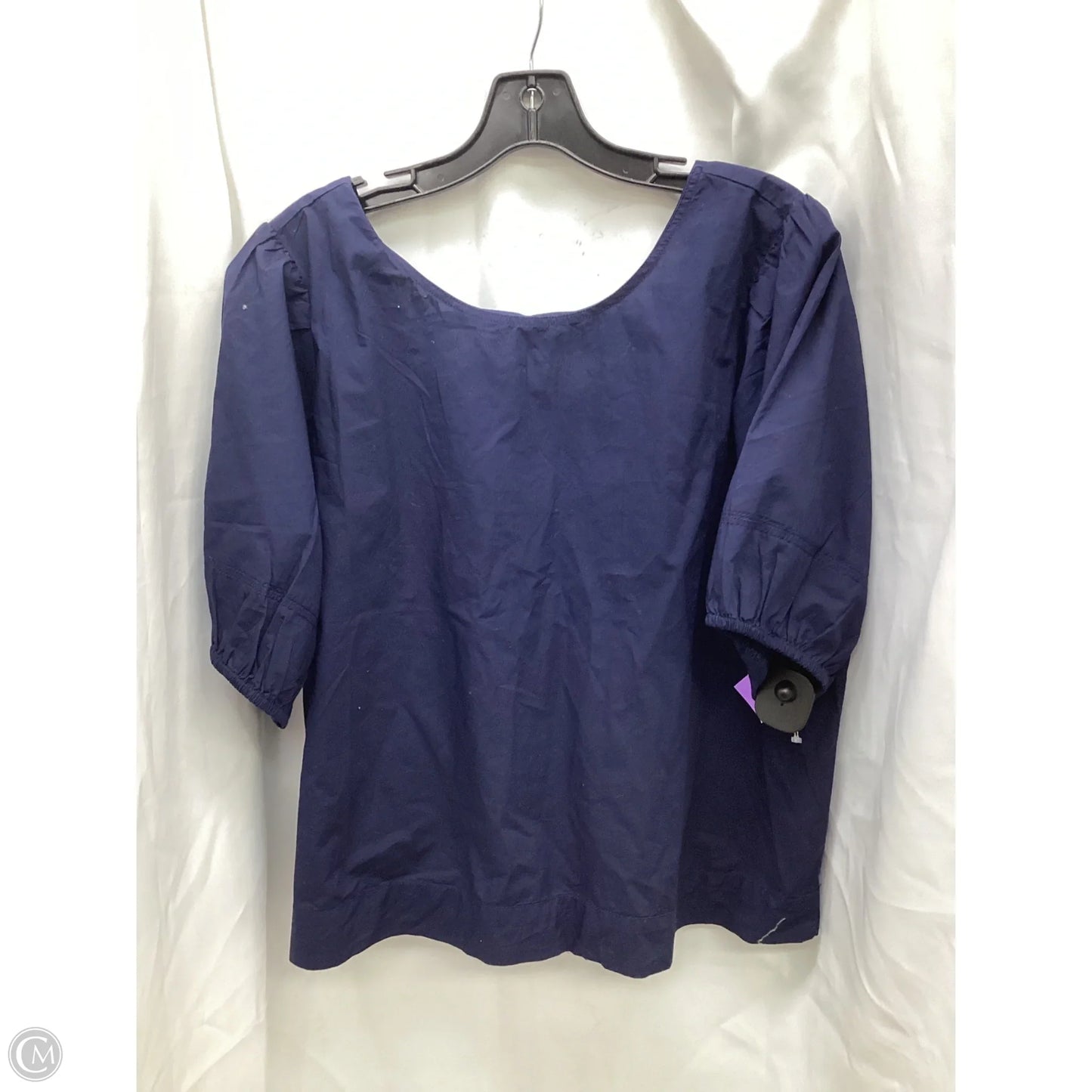Top Short Sleeve By Loft In Navy, Size: Xl