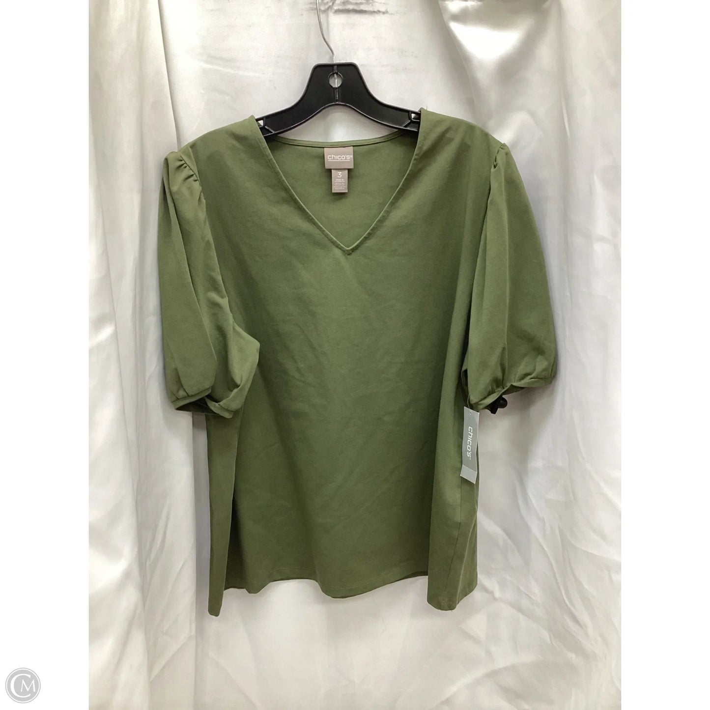 Top Short Sleeve By Chicos In Green, Size: Xl