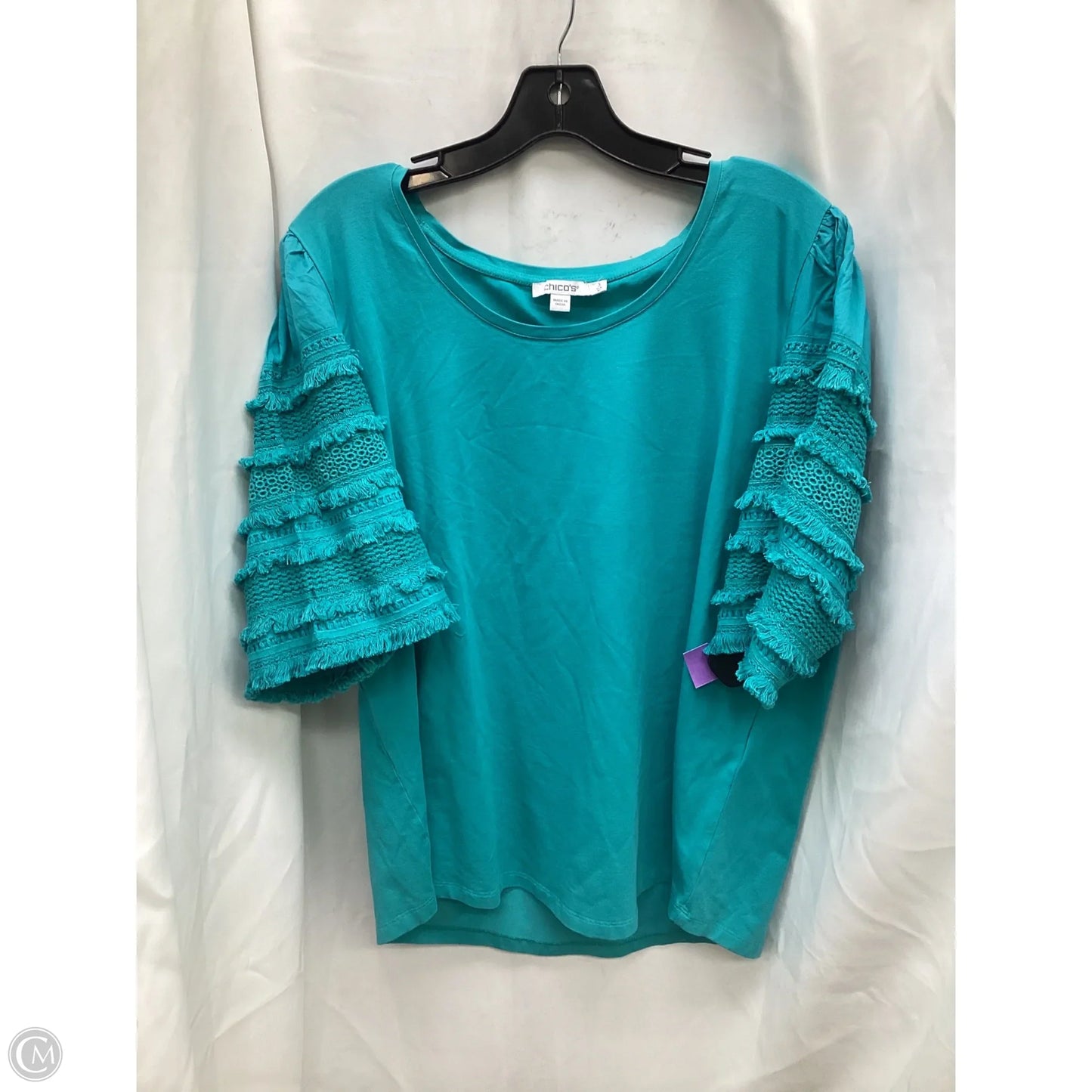 Top Short Sleeve By Chicos In Blue, Size: Xl