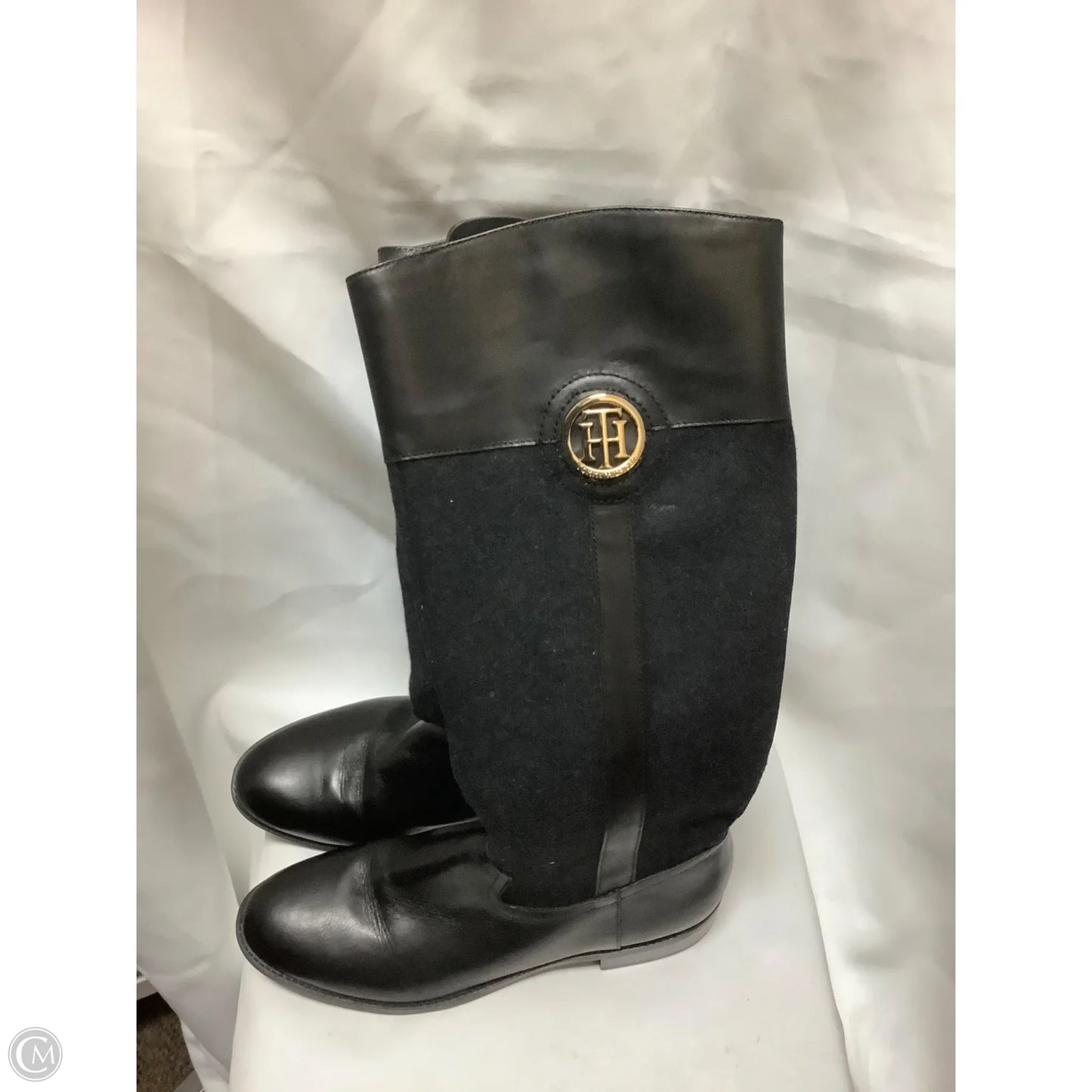 Boots Ankle Flats By Tommy Hilfiger In Black, Size: 8.5