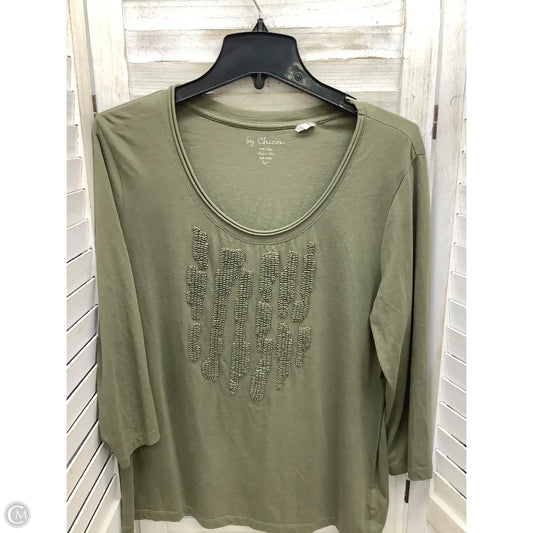 Top Long Sleeve By Chicos In Green, Size: L