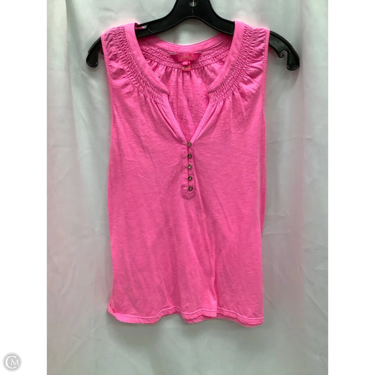 Top Sleeveless Designer By Lilly Pulitzer In Pink, Size: L