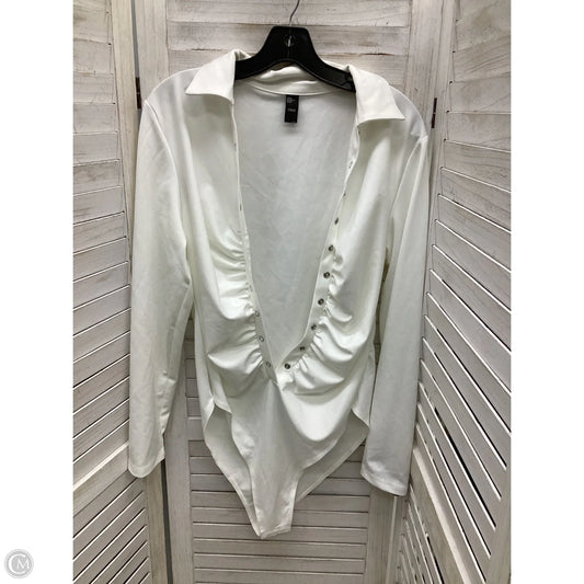 Bodysuit By Clothes Mentor In White, Size: Xl