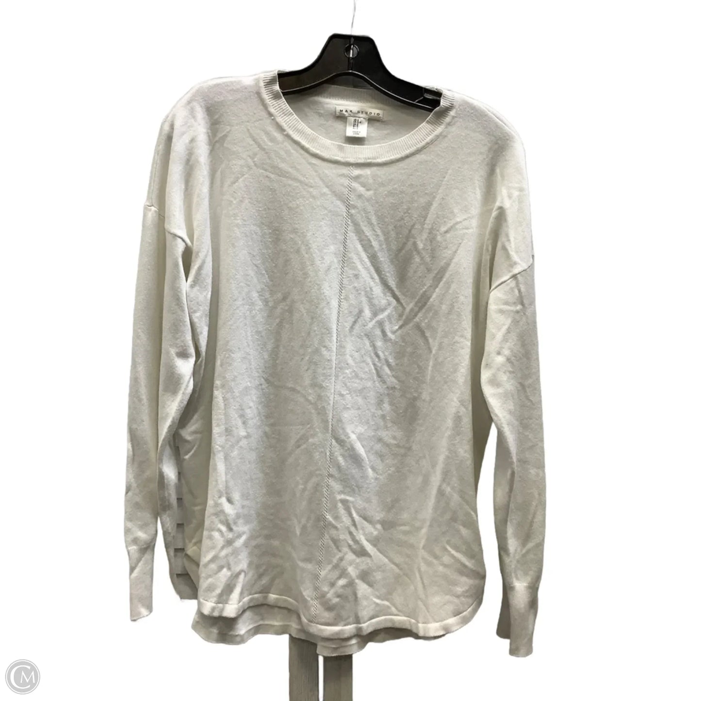 Top Long Sleeve By Max Studio In White, Size: S