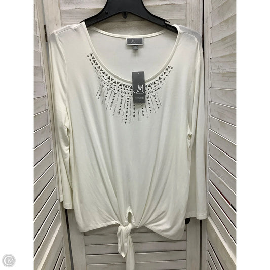 Top Long Sleeve By Jm Collections In Ivory, Size: L