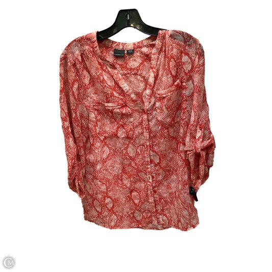 Top Long Sleeve By Covington In Red & White, Size: S