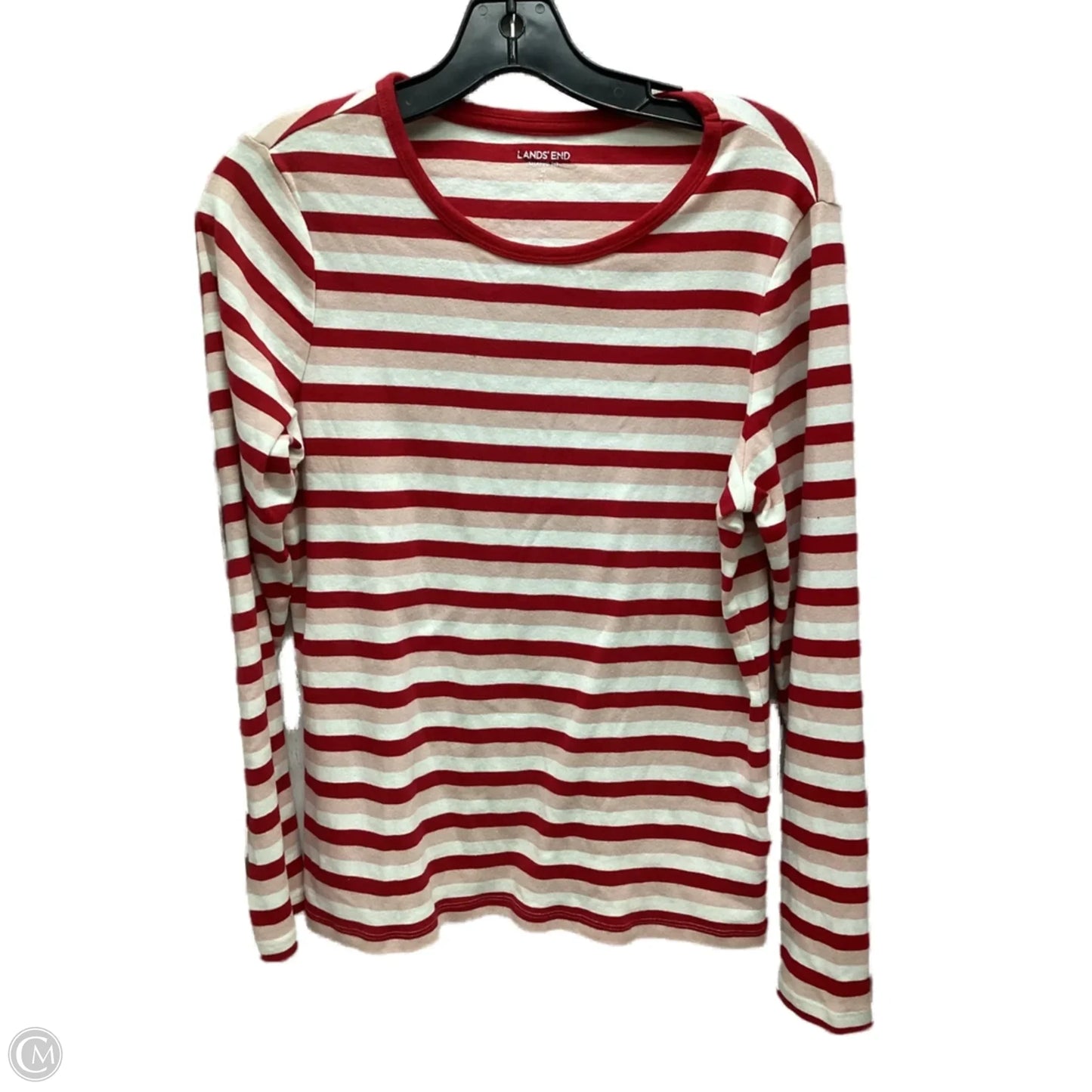 Top Long Sleeve By Lands End In Striped Pattern, Size: M