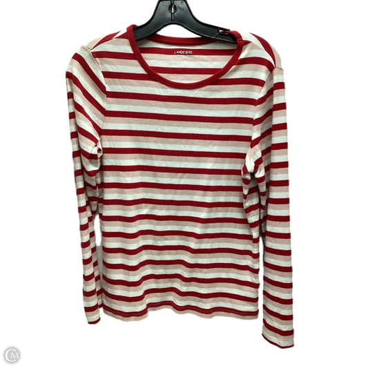 Top Long Sleeve By Lands End In Striped Pattern, Size: M