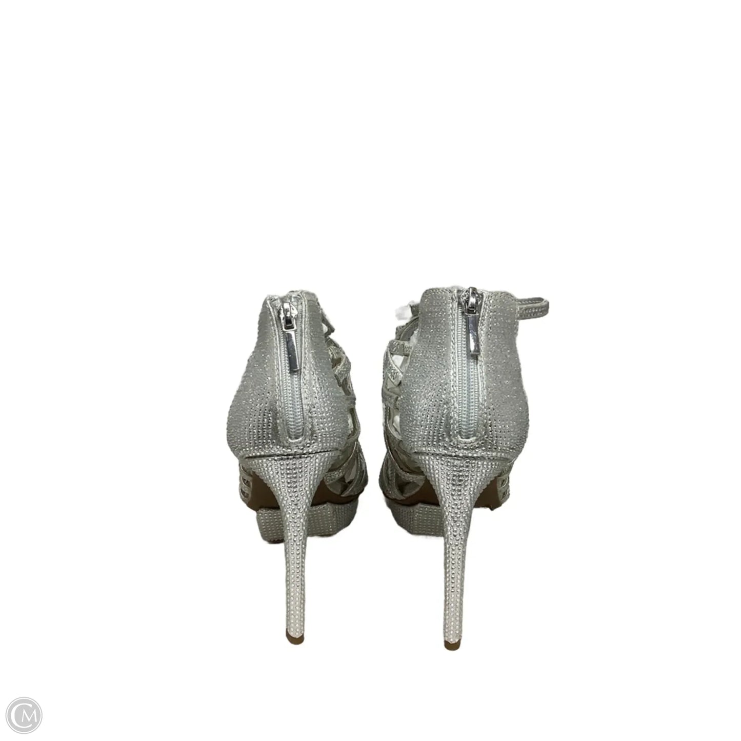 Sandals Heels Stiletto By Thalia Sodi In Silver, Size: 9.5