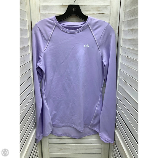 Athletic Top Long Sleeve Crewneck By Under Armour In Lavender, Size: S