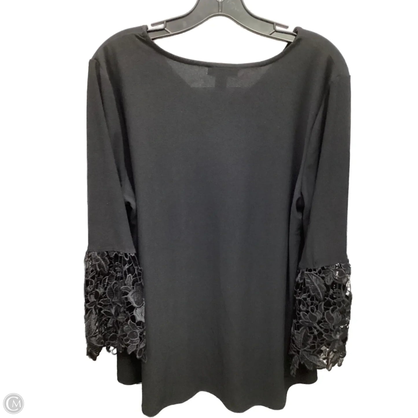 Top 3/4 Sleeve By Alfani In Black, Size: L