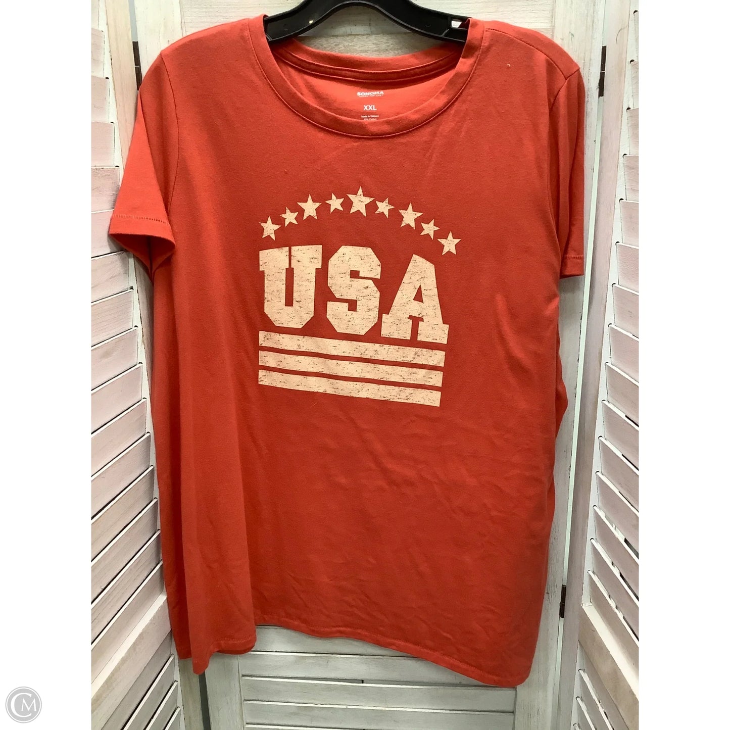 Top Short Sleeve Basic By Sonoma In Red, Size: 2x