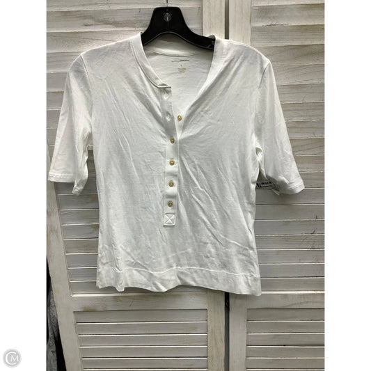 Top 3/4 Sleeve By Banana Republic In White, Size: S