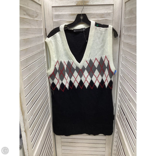 Vest Sweater By New York And Co In Black White Red, Size: L
