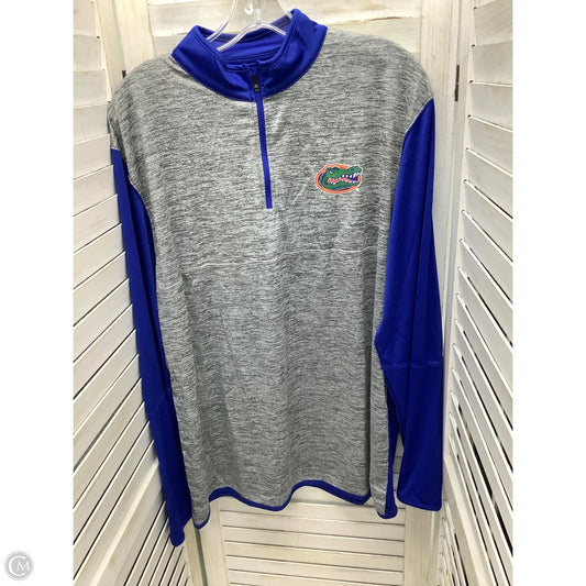 Athletic Jacket By Colosseum In Blue & Grey, Size: L